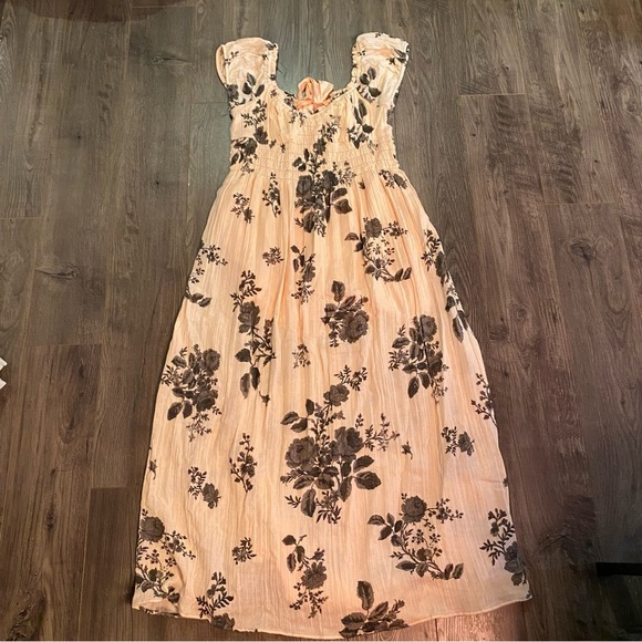 Free People Forget Me Not midi dress peach combo - Picture 7 of 14